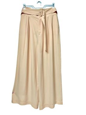 Forever 21 Peach Plus Size Wide Leg Pleated Belted Dress Pants